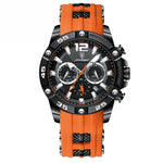 Men’s Watch — Sport - Orange Strap | Black Dial | Black Case - Rully Official