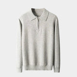Men’s Merino Wool Long Sleeve Half Zip Polo