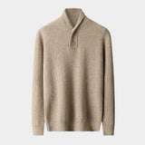 Men's Cashmere Herringbone Shawl Collar Jumper
