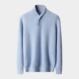 Men's Cashmere Herringbone Shawl Collar Jumper