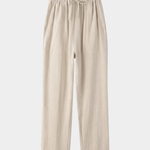 Men’s Linen Drawstring Trousers - Beige - Rully Official