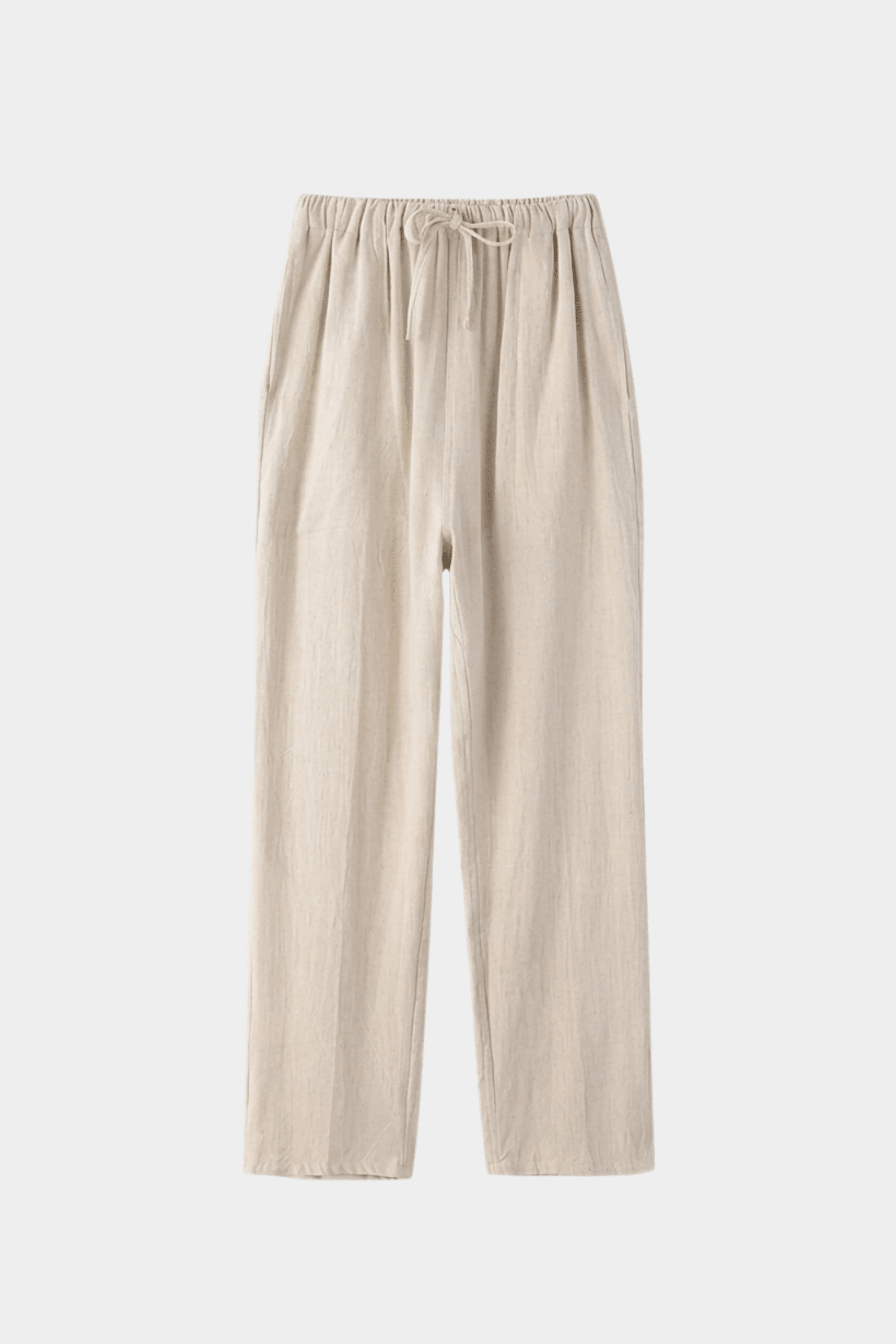 Men’s Linen Drawstring Trousers - Beige - Rully Official