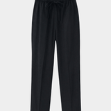 Men’s Linen Drawstring Trousers - Black - Rully Official