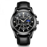 Men’s Watch — Chronoforge (Leather Strap) - Black Strap | Black Dial | Black Case - Rully Official