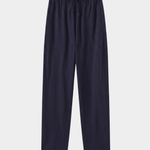 Men’s Linen Drawstring Trousers - Navy - Rully Official