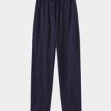 Men’s Linen Drawstring Trousers - Navy - Rully Official