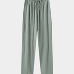 Men’s Linen Drawstring Trousers - Sage - Rully Official