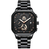 Men’s Watch — Machine - (Steel) Black Strap | Gold Accents | Black Case - Rully Official