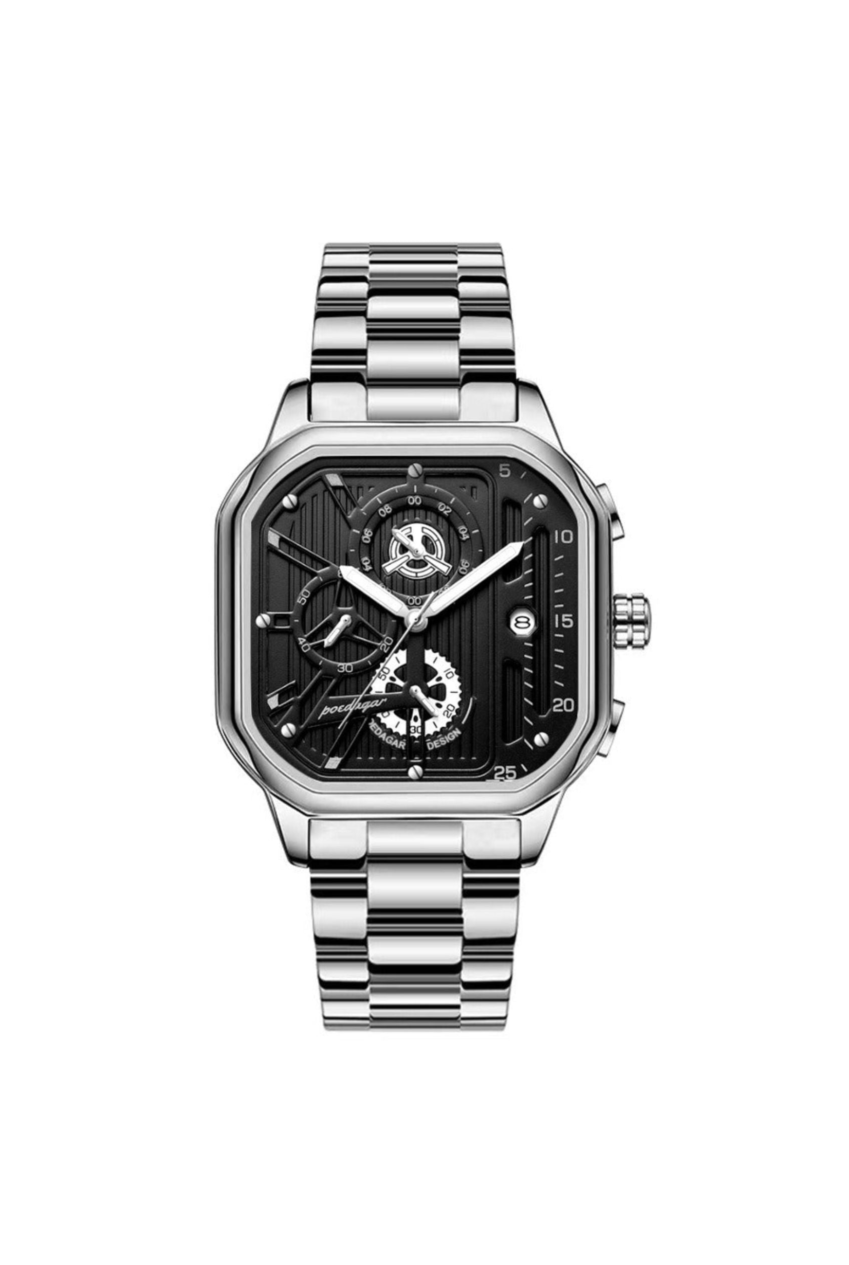 Men’s Watch — Machine - (Steel) Silver Strap | Silver Accents | Silver Case - Rully Official