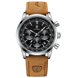 Men’s Watch — Classic Latitude - Brown Strap | Black Dial | Silver Case - Rully Official