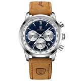 Men’s Watch — Classic Latitude - Brown Strap | Blue Dial | Silver Case - Rully Official