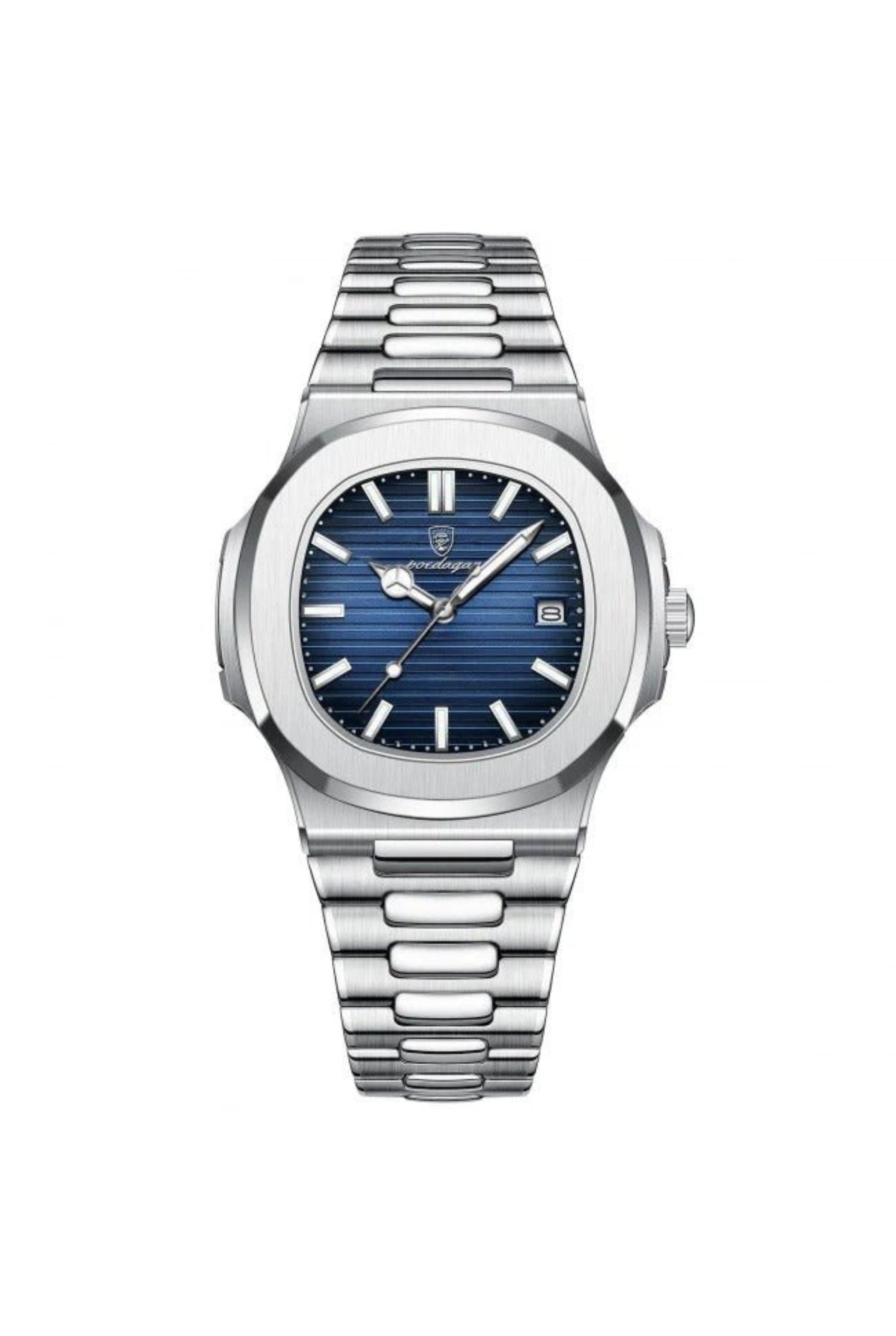 Men’s Watch — Classic Nautilus - Silver Strap | Blue Dial - Rully Official