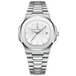 Men’s Watch — Classic Nautilus - Silver Strap | White Dial - Rully Official