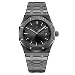 Men’s Watch — Minimal King’s Oak - Gunmetal Strap | Black Dial | Gunmetal Case - Rully Official