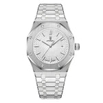 Men’s Watch — Minimal King’s Oak - Silver Strap | White Dial | Silver Case - Rully Official
