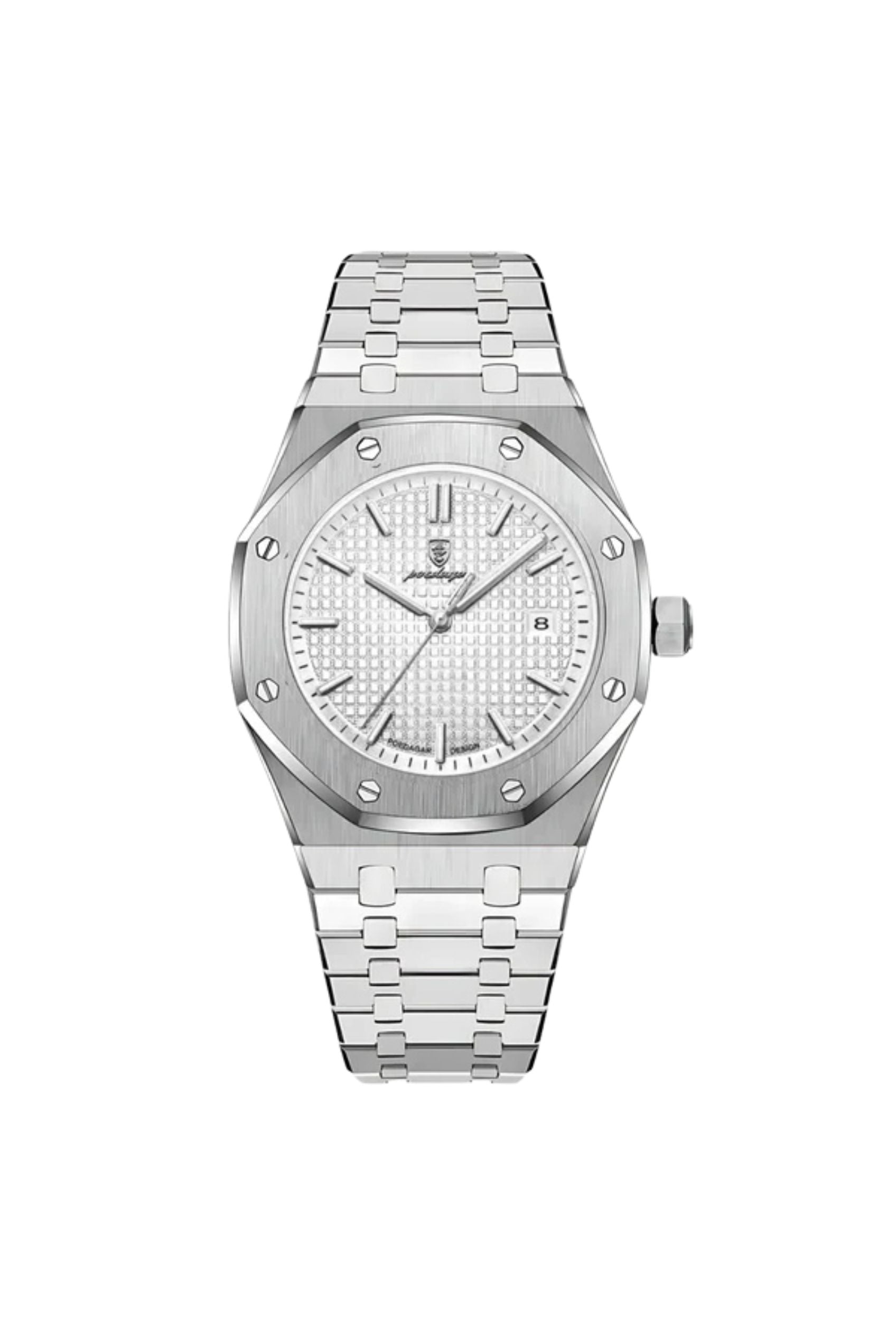 Men’s Watch — Minimal King’s Oak - Silver Strap | White Dial | Silver Case - Rully Official