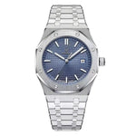 Men’s Watch — Minimal King’s Oak - Silver Strap | Blue Dial | Silver Case - Rully Official