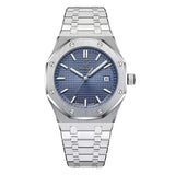 Men’s Watch — Minimal King’s Oak - Silver Strap | Blue Dial | Silver Case - Rully Official