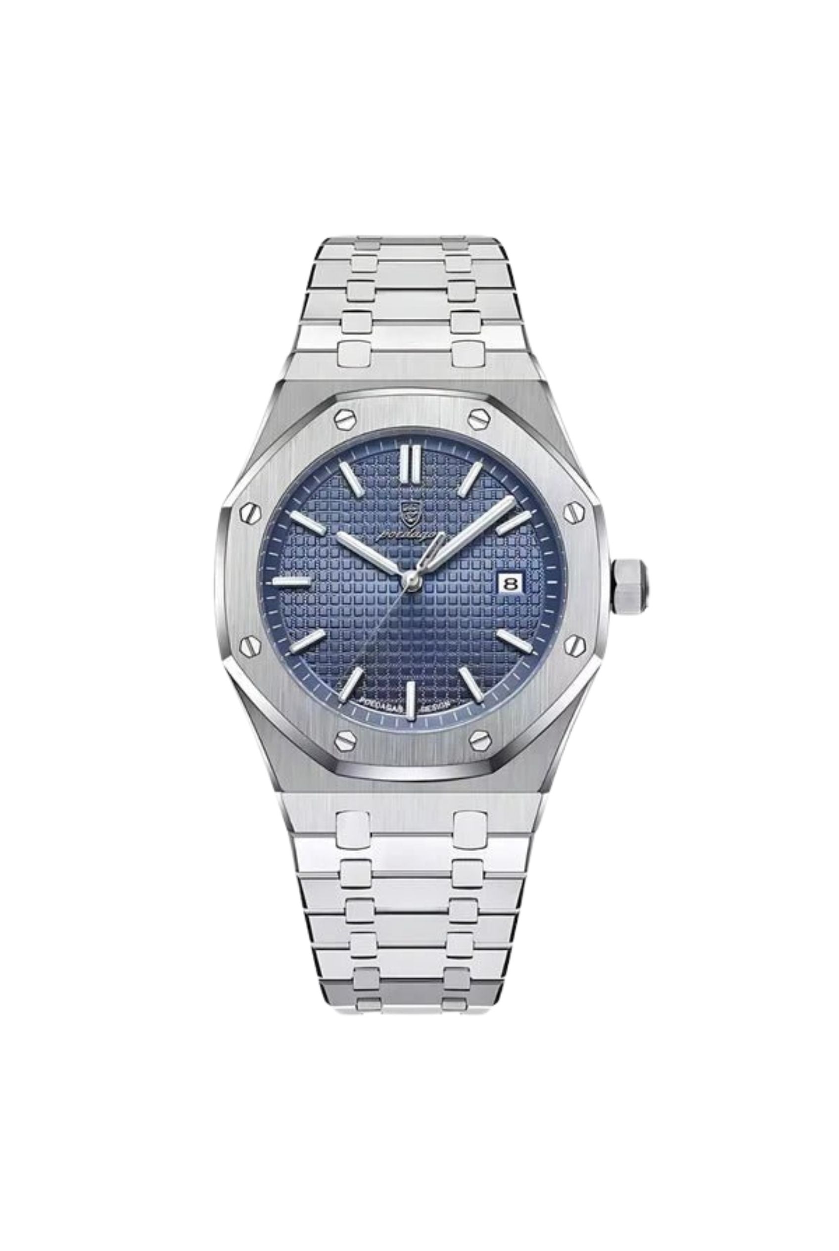 Men’s Watch — Minimal King’s Oak - Silver Strap | Blue Dial | Silver Case - Rully Official