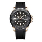 Men’s Watch — Classic Noble - (Silicone) Black Strap | Black Dial - Rully Official