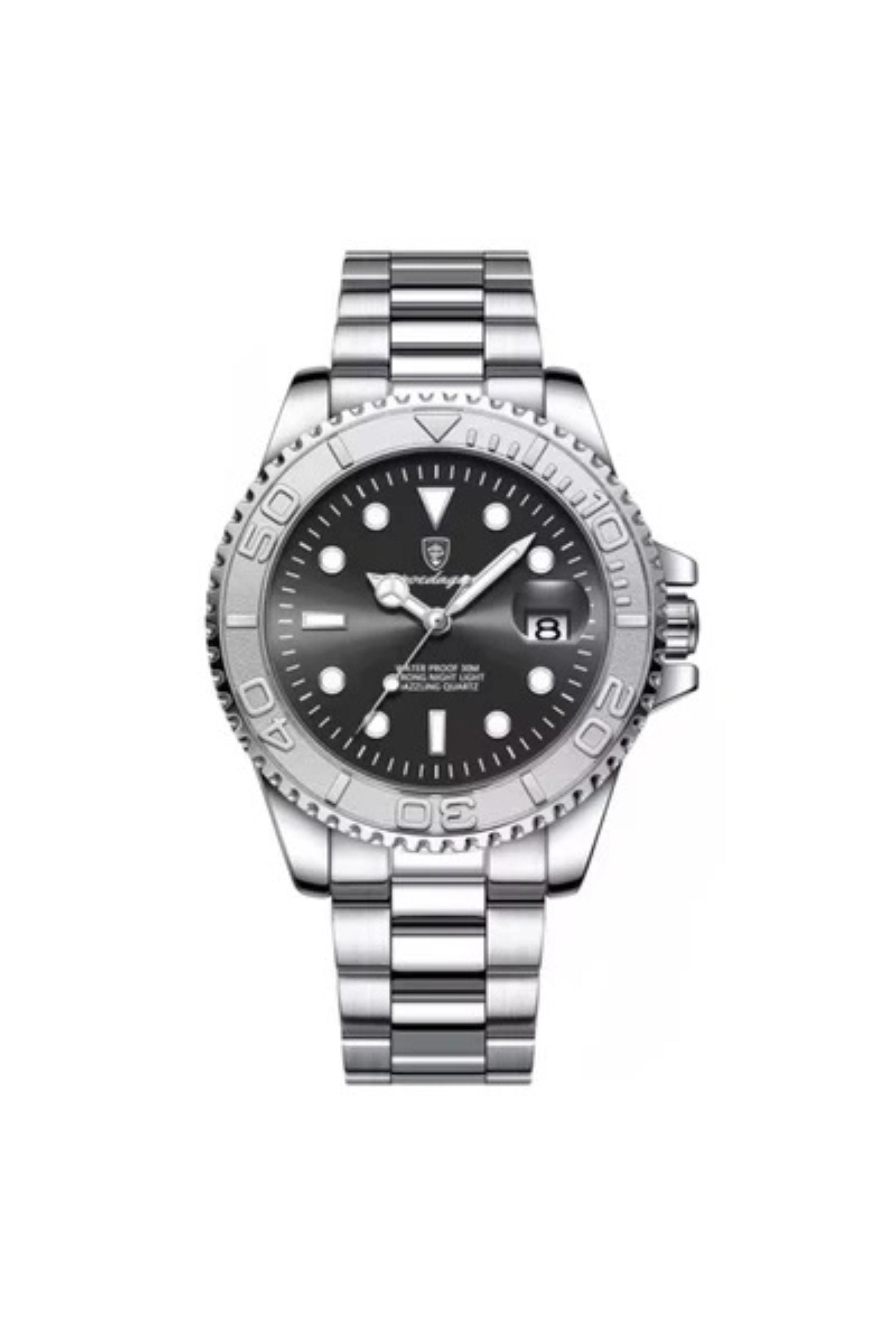 Men’s Watch — Classic Noble - (Steel) Silver Strap | Black Dial - Rully Official