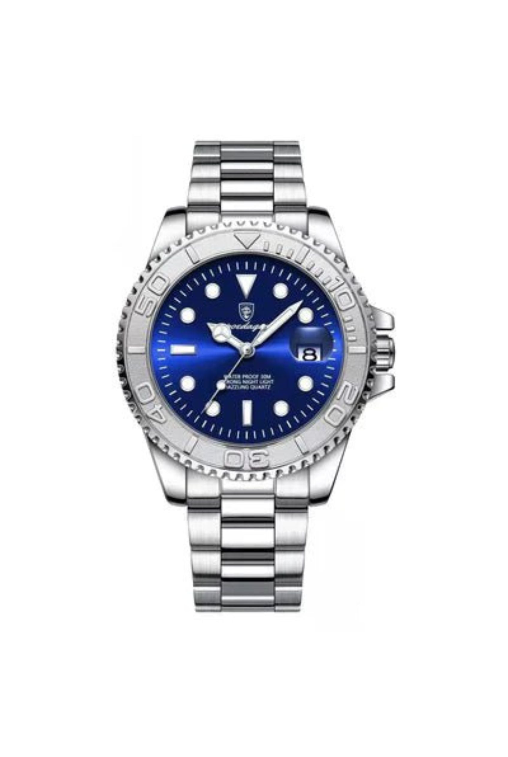 Men’s Watch — Classic Noble - (Steel) Silver Strap | Blue Dial - Rully Official