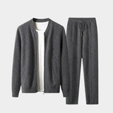 Men's Refined Merino Wool Cardigan & Trousers Set
