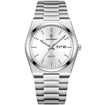 Men’s Watch — Minimal Oak - Silver Strap | White Dial - Rully Official