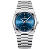 Men’s Watch — Minimal Oak - Silver Strap | Blue Dial - Rully Official