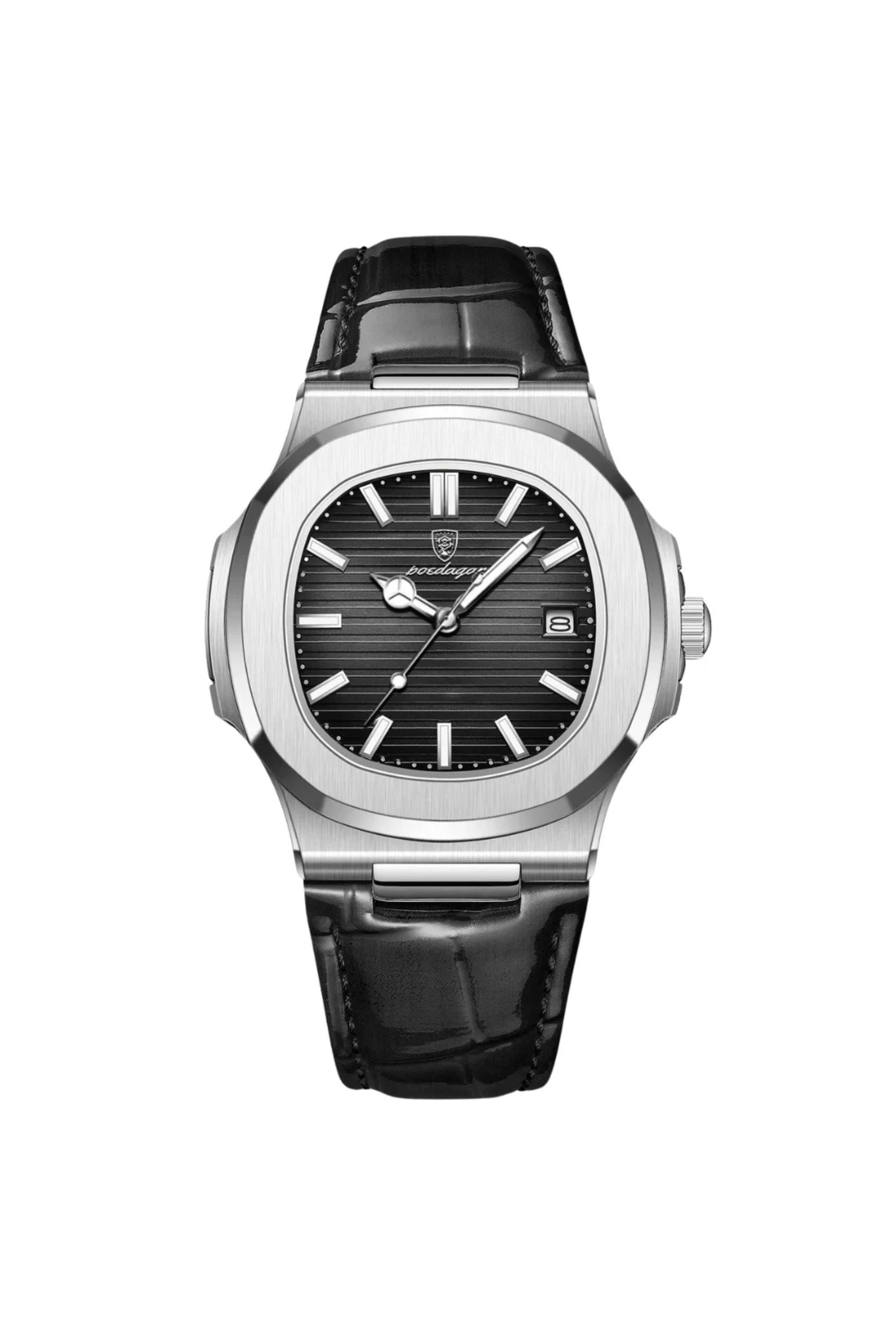Men’s Watch — Classic Regalia - Black Strap | Black Dial | Silver Case - Rully Official