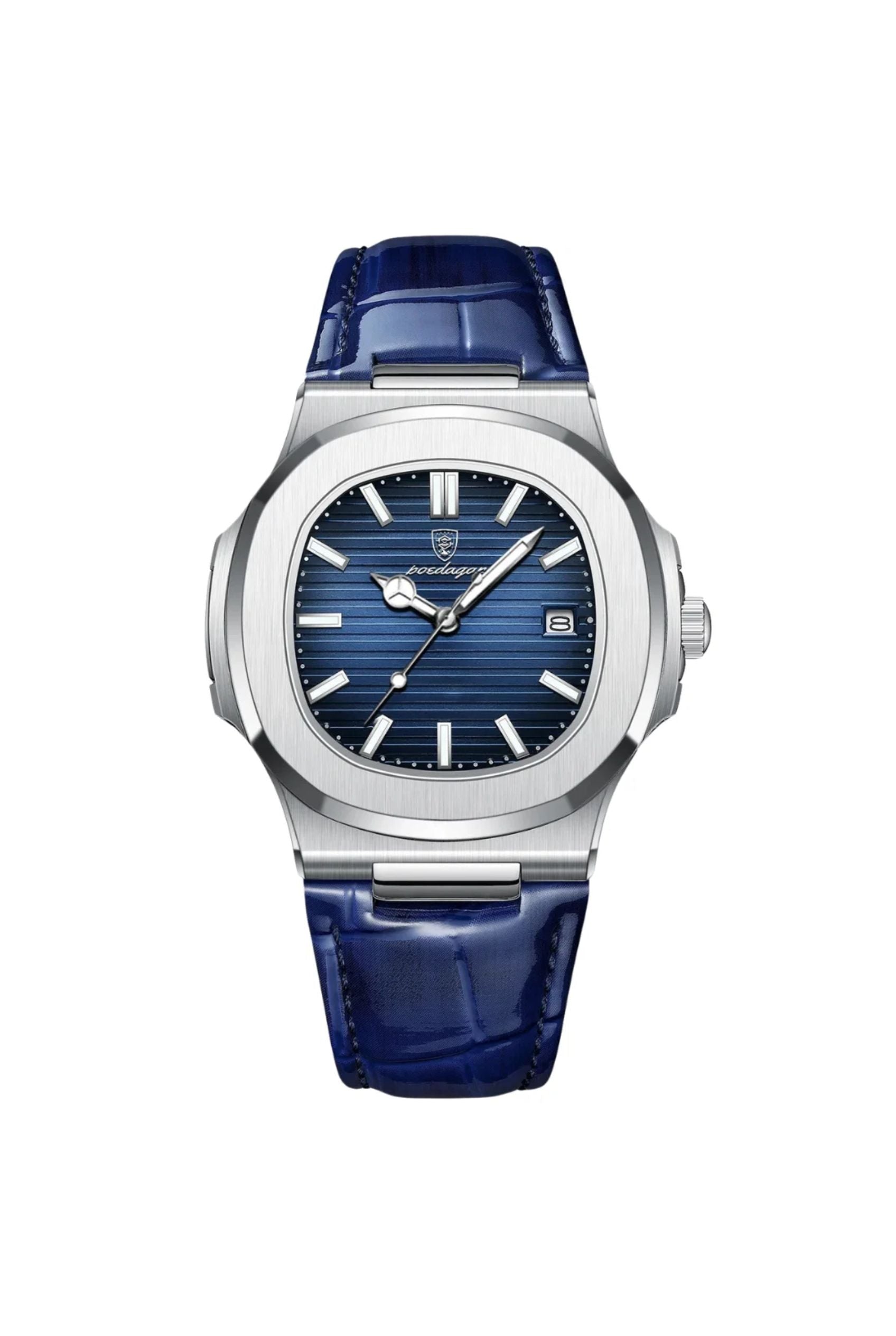 Men’s Watch — Classic Regalia - Blue Strap | Blue Dial | Silver Case - Rully Official