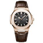 Men’s Watch — Classic Regalia - Brown Strap | Black Dial | Rose Gold Case - Rully Official