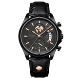Men’s Watch — Vero (Leather Strap) - Black Strap | Black Dial | Black Case - Rully Official
