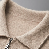Men's Extra-Fine Merino Wool Zip Polo Cardigan