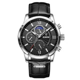 Men’s Watch — Legacy (Leather Strap) - Black Strap | Black Dial | Silver Case - Rully Official