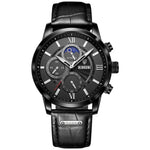 Men’s Watch — Legacy (Leather Strap) - Black Strap | Black Dial | Black Case - Rully Official