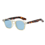 Men's Sunglasses — Porto - Crystal Cream Front | Tortoise Temples | Blue Lens - Rully Official
