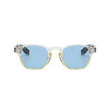 Men's Sunglasses — Porto - Crystal Cream Front | Tortoise Temples | Blue Lens - Rully Official