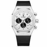 Men's Watch — The Outrider - Black Strap | White Dial | Silver Case - Rully Official