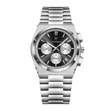 Men's Watch — The Regatta - Silver Strap | Black/Silver Dial | Silver Case - Rully Official