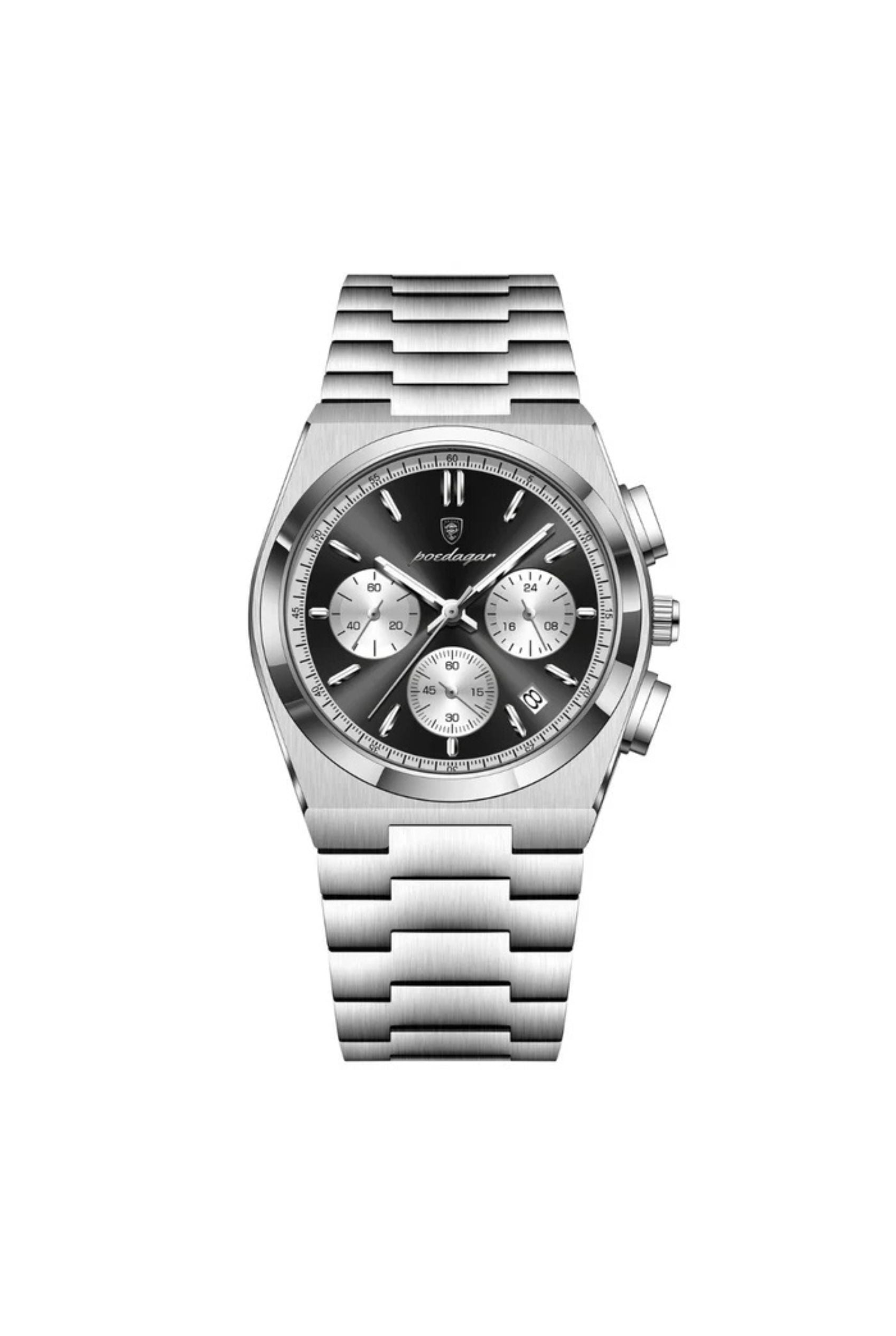 Men's Watch — The Regatta - Silver Strap | Black/Silver Dial | Silver Case - Rully Official