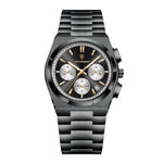Men's Watch — The Regatta - Black Strap | Black/Silver Dial | Black Case - Rully Official