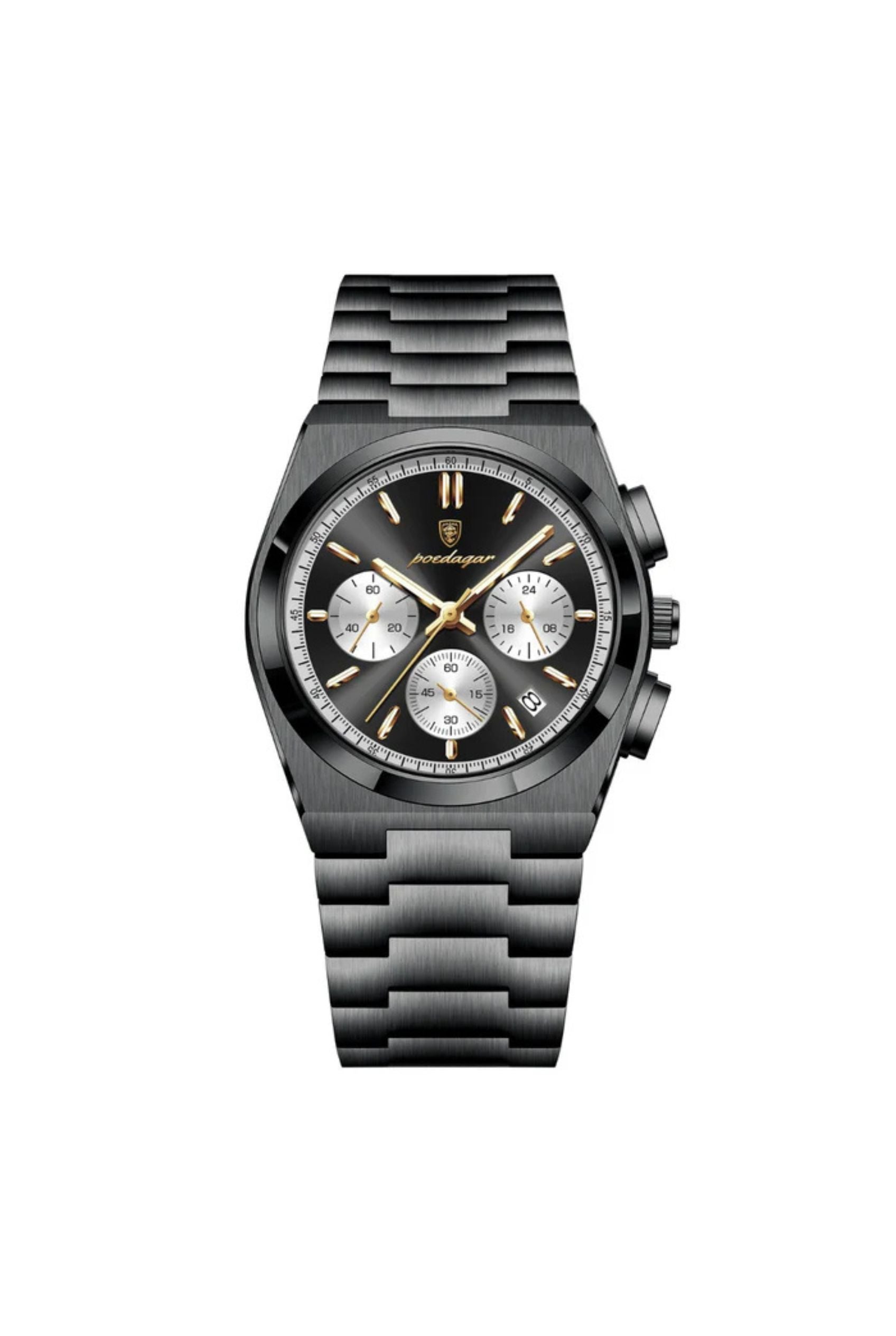 Men's Watch — The Regatta - Black Strap | Black/Silver Dial | Black Case - Rully Official