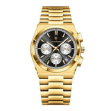 Men's Watch — The Regatta - Gold Strap | Black/Silver Dial | Gold Case - Rully Official