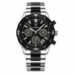 Men's Watch — The Apex - Silver/Black Strap | Black Dial | Black Case - Rully Official