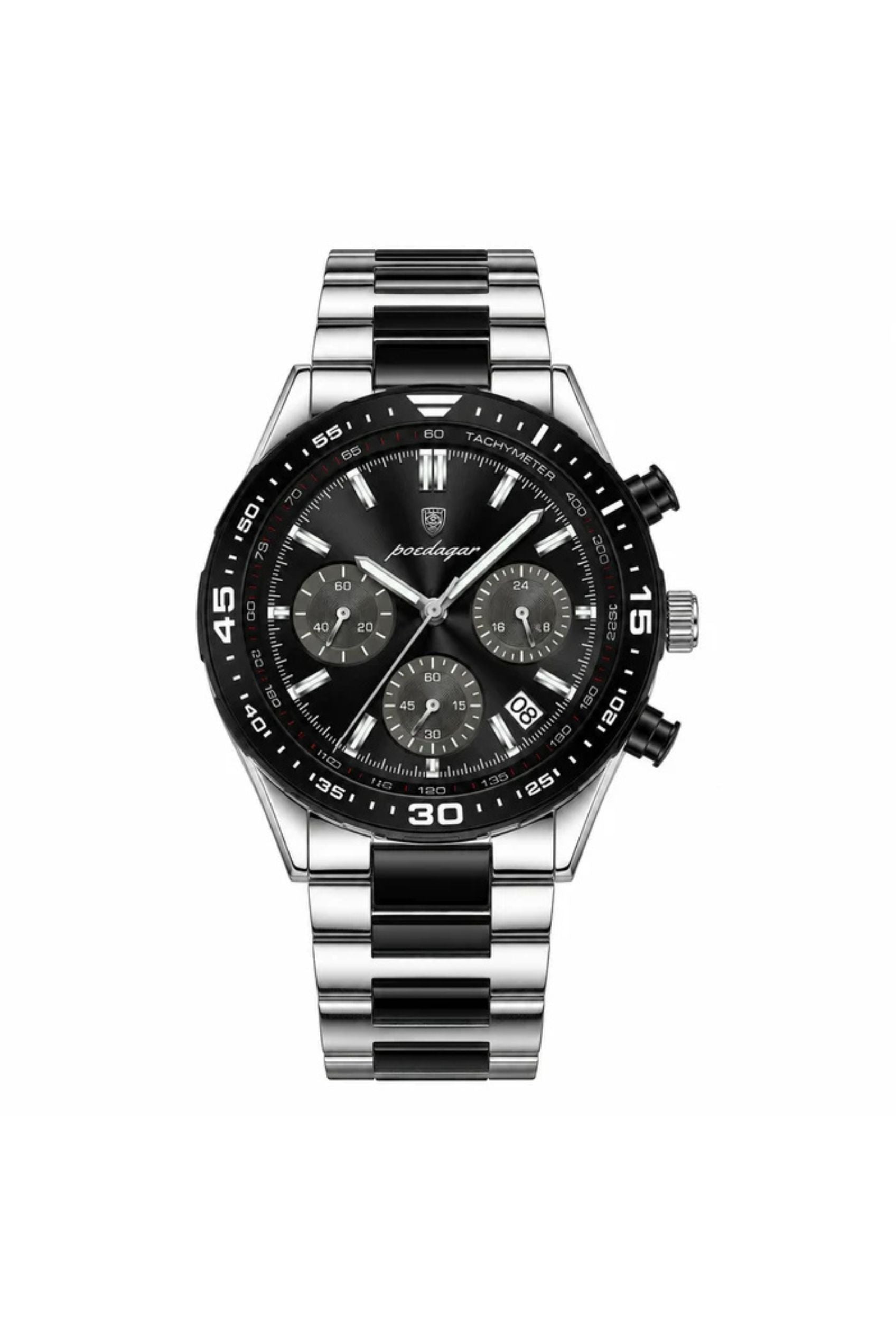 Men's Watch — The Apex - Silver/Black Strap | Black Dial | Black Case - Rully Official