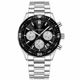 Men's Watch — The Apex - Silver Strap | Black Dial | Black Case - Rully Official