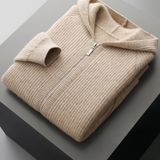 Men's Extra-Fine Merino Wool Ribbed Zip Hoodie