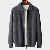Men’s Cashmere Full Zip Polo Cardigan