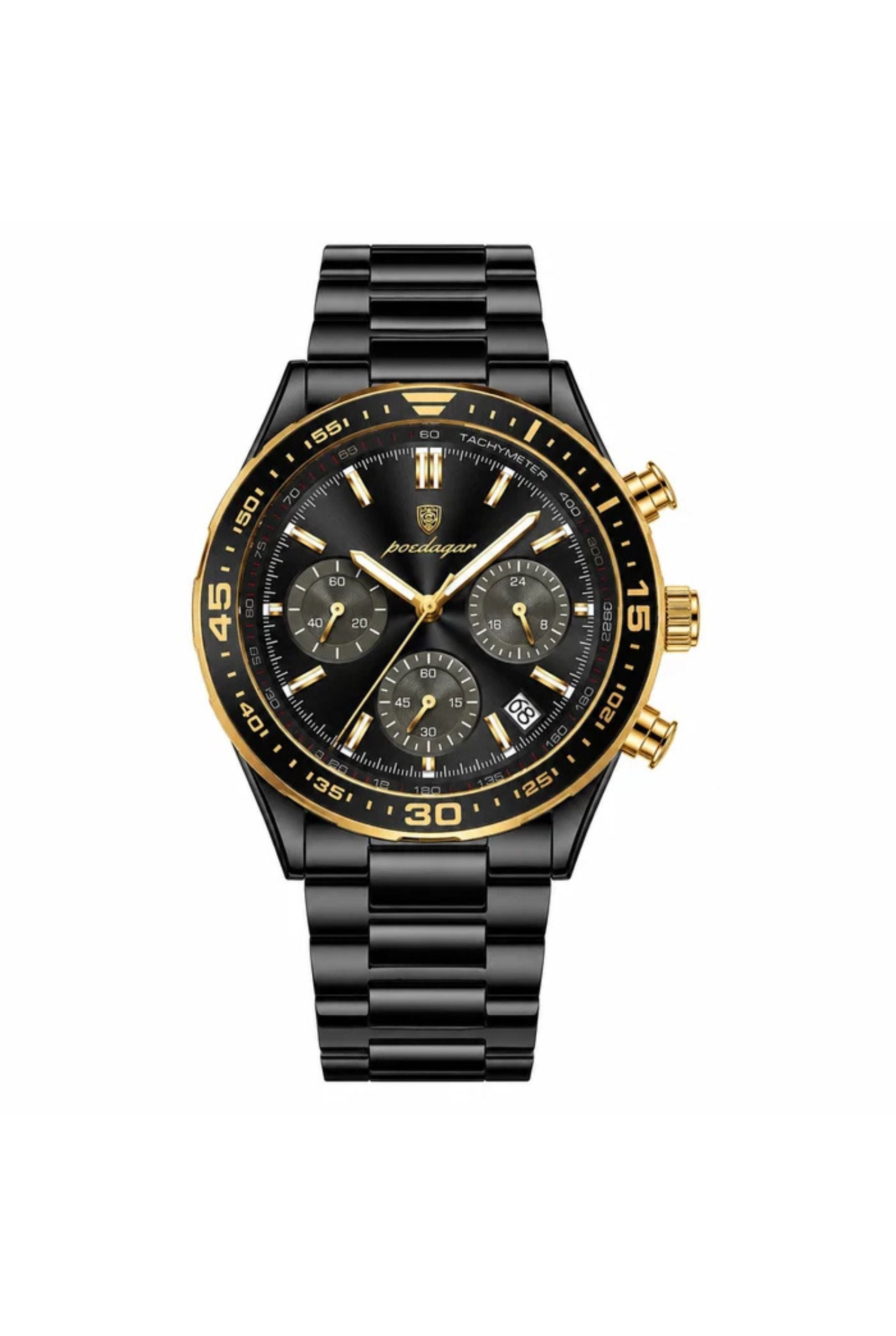 Men's Watch — The Apex - Black Strap | Black Dial | Black/Gold Case - Rully Official
